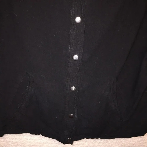 Vintage Collections ETC. snap closure black organic cotton XL Vest jacket shirt - Picture 7 of 8